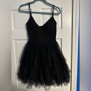 Emerald Sundae Black Strappy Dress